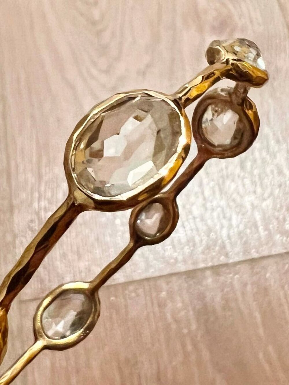 $1395 IPPOLITA GOLD-PLATED Sterling 925 Rock Candy Quartz Bangle Bracelet 7.5"